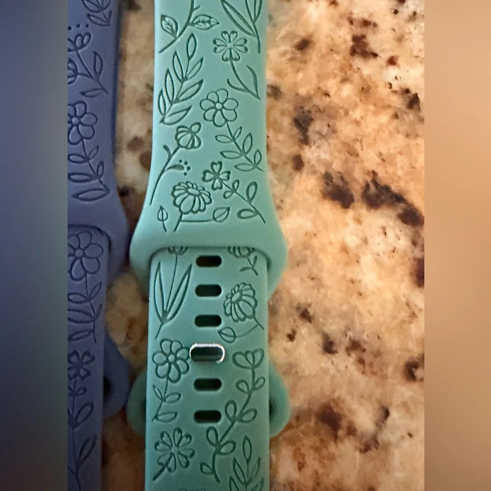 Floral Silicone Apple Watch Bands - Multiple Colors